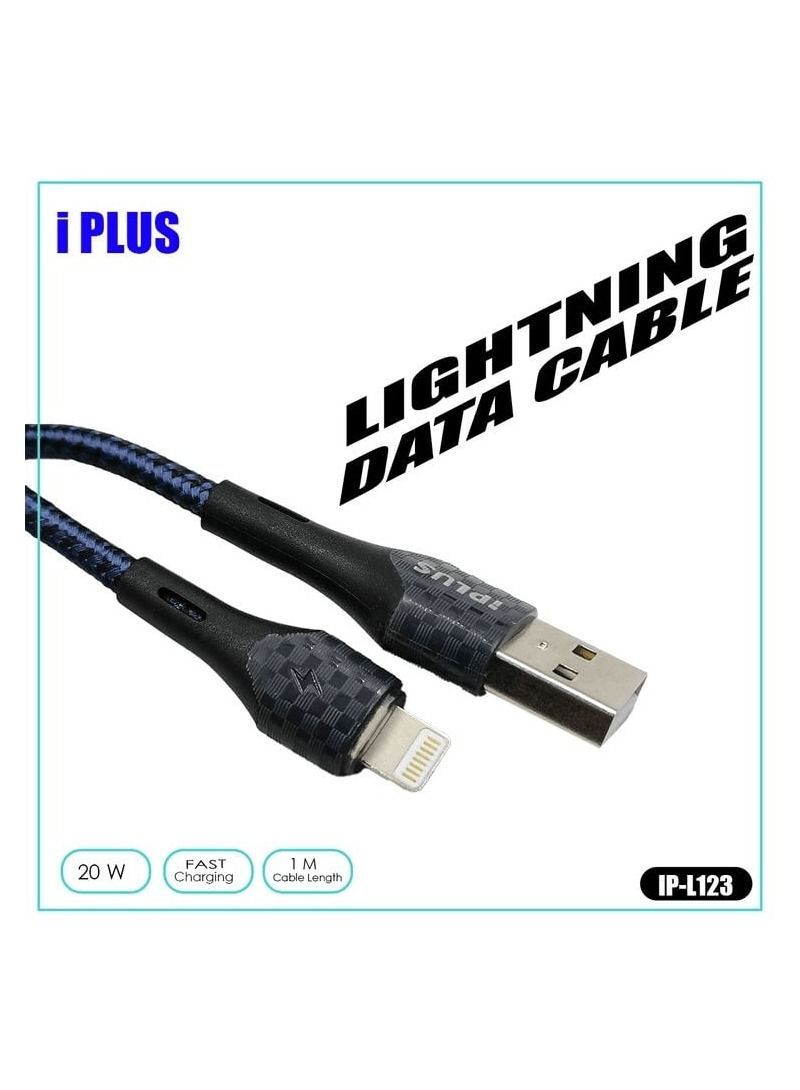 iPlus Fast Charging Data Cable For  AppIe Lightning Cable 20W 1 Meter Charge And Sync With Breathing Light iPlus ip-L123 - Image 1