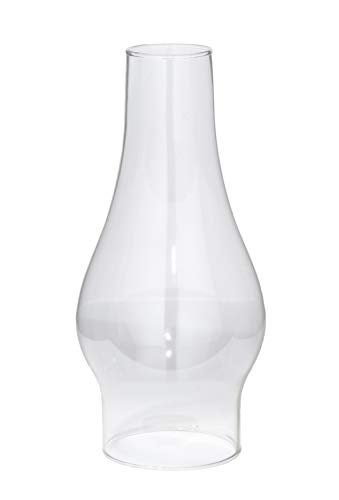 B&P Lamp® 3 Inch Base by 8 1/2 Inch Height Clear Glass Oil or Kerosene Lamp Chimney - Image 1