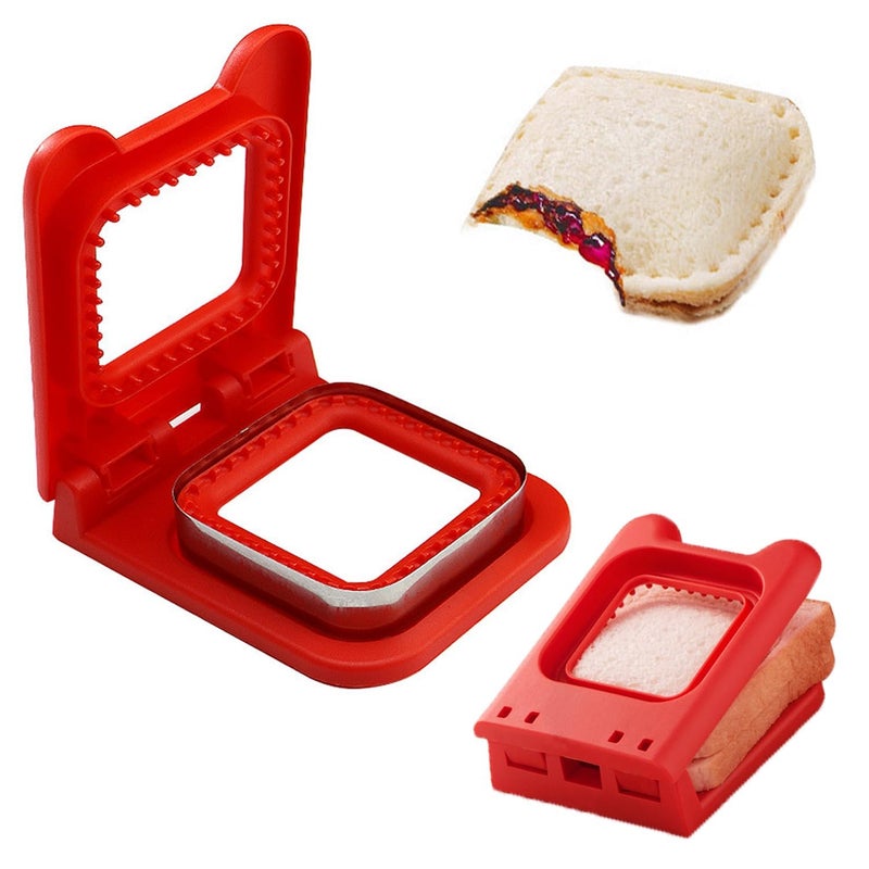 JEJDA JEJDA Sandwich Cutter and Sealer Set Square Decruster Sandwich Maker Bread Toast Breakfast Making Mold and Sealer for Kids for Cookie Cutters Baking Tools and Accessories Pack of 1  - Image 1