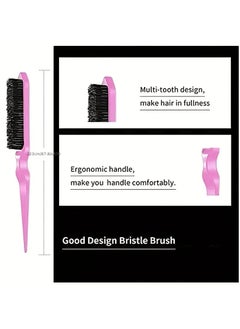 ORiTi 3 Pieces Hair Styling Comb Set Teasing Hair Rat Tail Comb Edge Brush for Edge and Back Brushing, Combing Slicking Hair Black  - Image 3