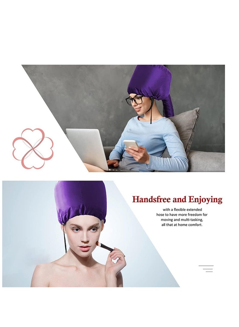 Frclona Hair Dryer Bonnet - Upgraded Bonnet Hair Dryer with Longer Extended Hose for Easy Styling, Curling and Deep Conditioning, Purple, One Size Fits All  - Image 2