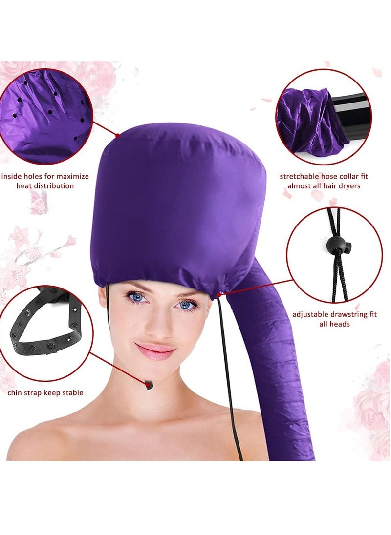Frclona Hair Dryer Bonnet - Upgraded Bonnet Hair Dryer with Longer Extended Hose for Easy Styling, Curling and Deep Conditioning, Purple, One Size Fits All  - Image 4