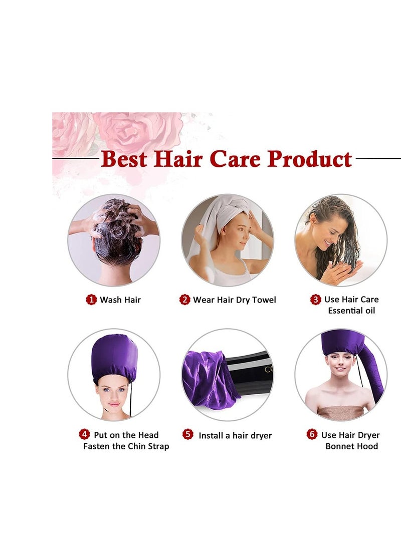 Frclona Hair Dryer Bonnet - Upgraded Bonnet Hair Dryer with Longer Extended Hose for Easy Styling, Curling and Deep Conditioning, Purple, One Size Fits All  - Image 5