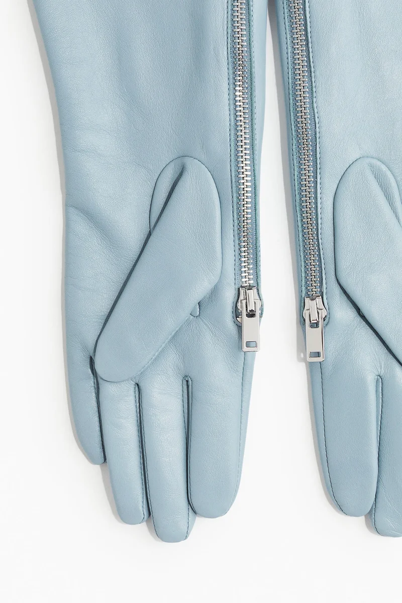 H&M Zipped leather gloves