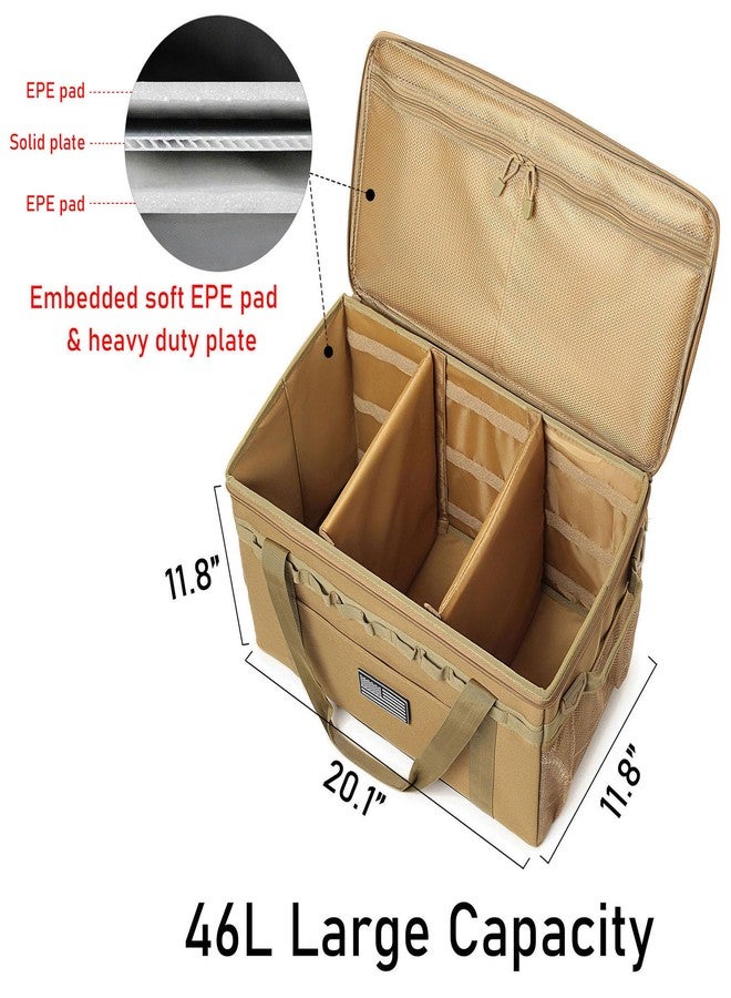 Lemubeane Tactical Camping Storage Bag Utility Tote Bag Organizer with Axe Holder & Shoulder Strap (Coyote Brown, Large (46L)) - Image 3