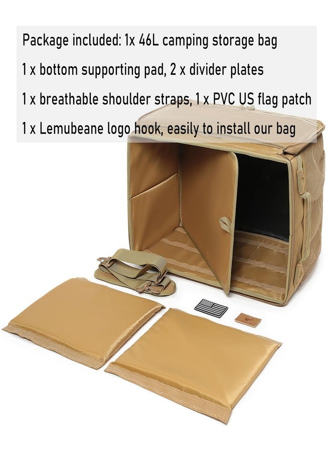 Lemubeane Tactical Camping Storage Bag Utility Tote Bag Organizer with Axe Holder & Shoulder Strap (Coyote Brown, Large (46L)) - Image 4