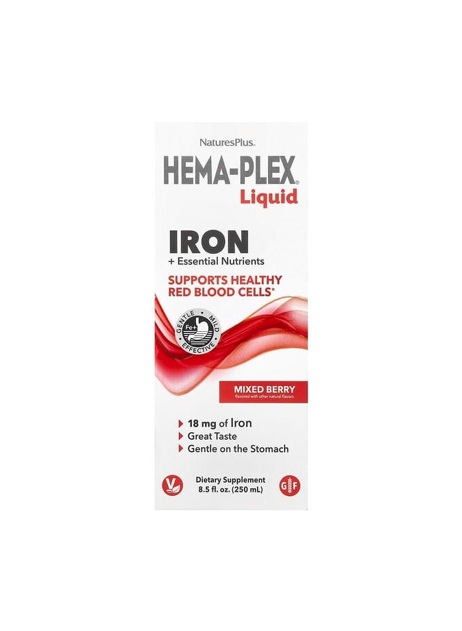 Hema-Plex® Liquid, Iron + Essential Nutrients, Mixed Berry, 8.5 fl oz (250 ml)