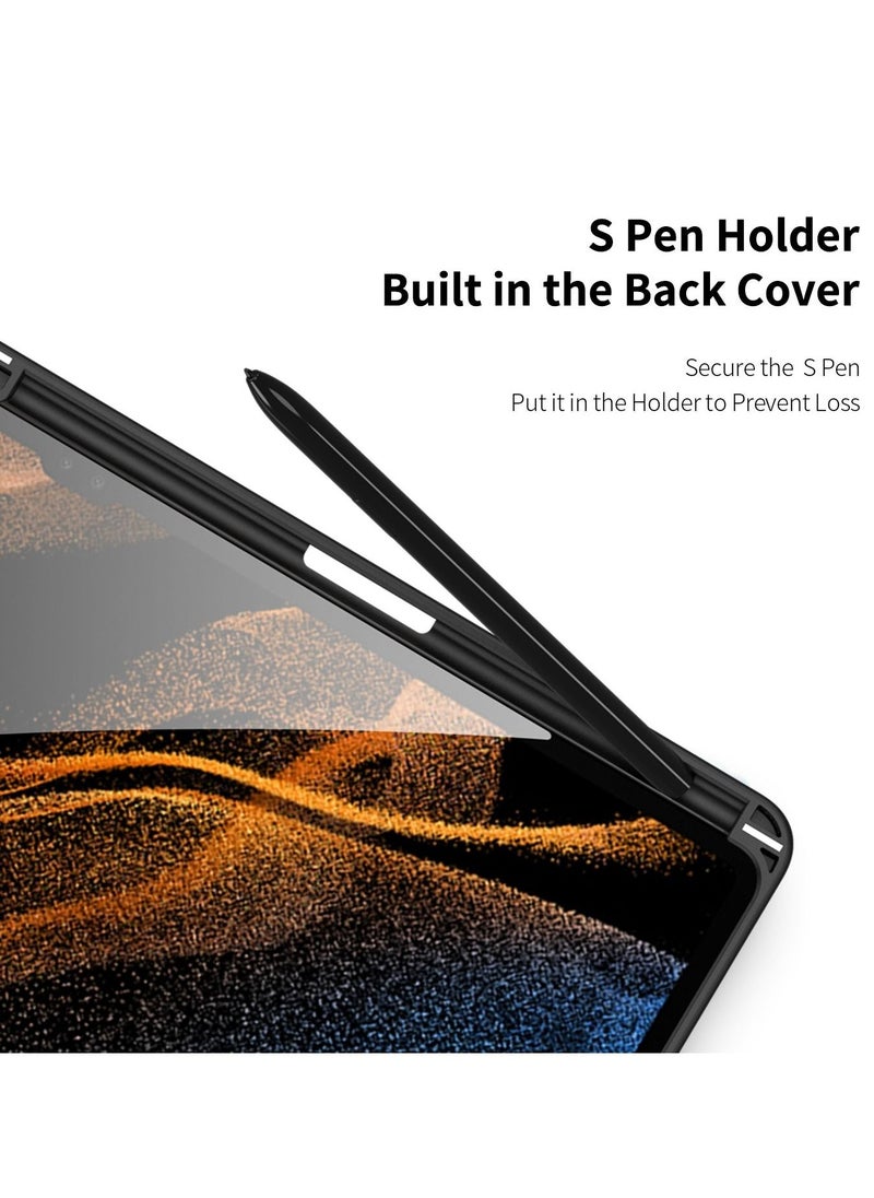 For Samsung Galaxy Tab S8 Ultra DUX DUCIS TOBY Series Horizontal Flip Leather Tablet Case(Black)