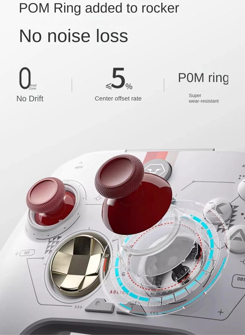 AOLION Wireless Controller, Compact And Portable RGB Lighting PC Controller, Enhanced Gaming Controller With Hall Linear Trigger For Windows PC, Android, Steam And Switch, (1pc Black And Grey) - Image 2