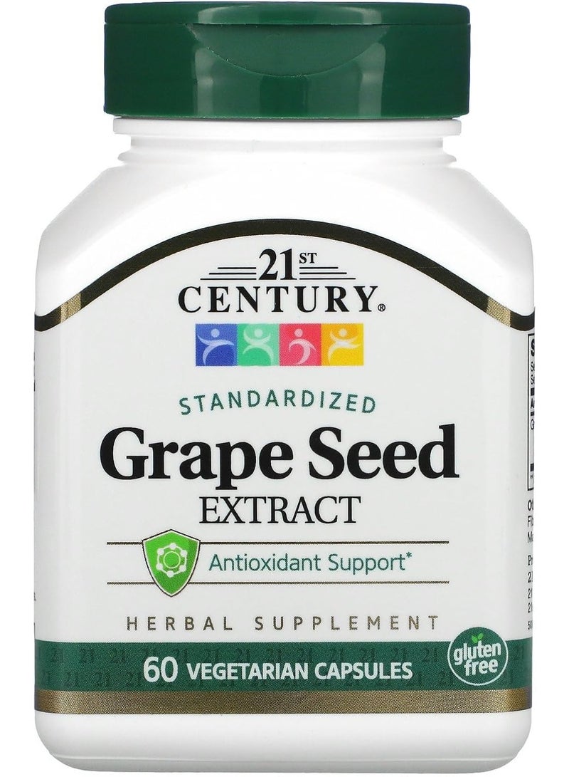 21st Century, Grape Seed Extract, Standardized, 60 Vegetarian Capsules (50 mg per Capsule)