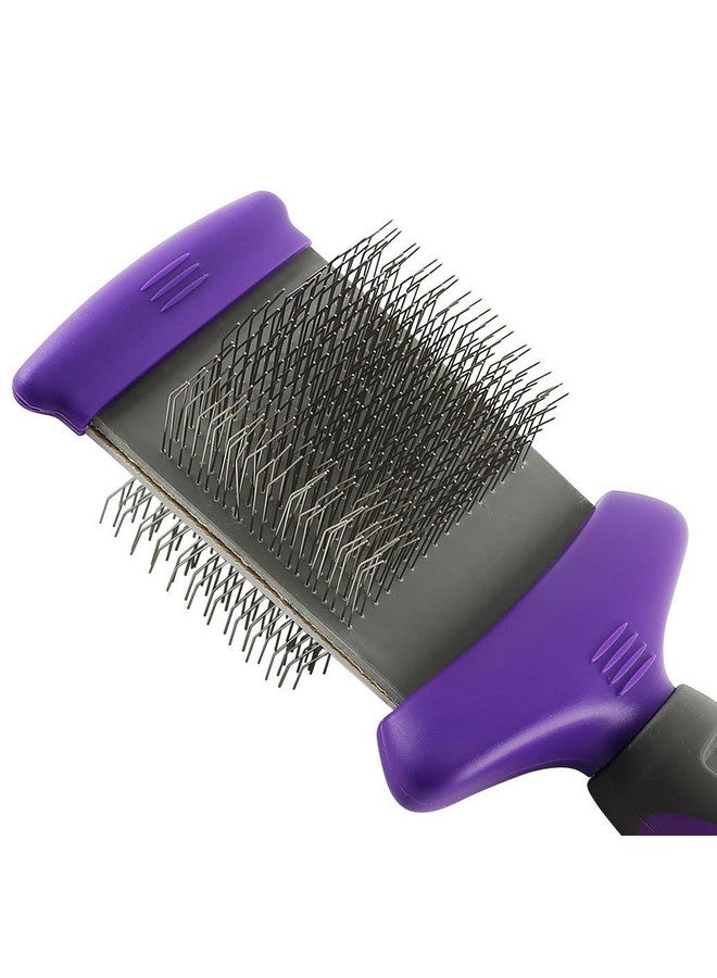HERTZKO Double Sided Flexible Slicker Brush Removes Loose Hair, Tangles, and Knots, Flexible Head Contours on Your Pet’s Skin - Suitable for Dogs and Cats (Double Sided Brush) - Image 2