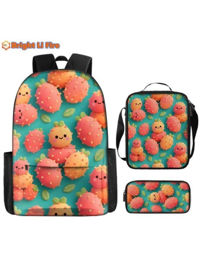 Bright Li Fire popular new super cartoon elements! Shoulder + handbag + pen bag set (students, children, friends outing, mountain climbing, etc. are available) - 4 - Image 1