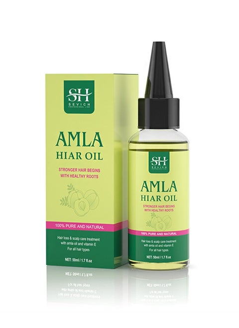 Amla Hiar Oil，Healthy Hair Moisturized Scalp，Natural & Vegan，Promotes Thicker，Fuller, Shinier Hair for Men and Women（50ml）