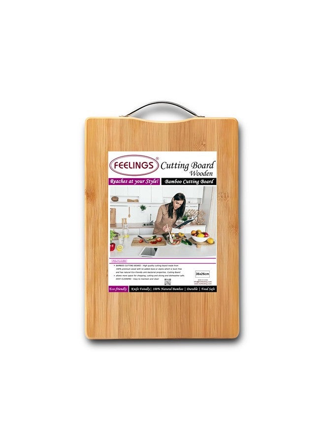 Feelings FEELINGS Rectangle Wooden Chopping Board Bamboo Cutting Board 36x26x1.8cm | Chopping Board | Cutting Board | Wooden Cutting Board | Charcuterie Board  - Image 5