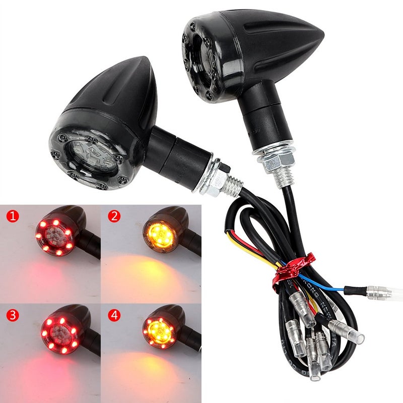 SPEDY Indicator Lamp for Harley Motorcycle Flasher 1 Pair Brake Stop Light Amber and Red for Himalayan - Image 1