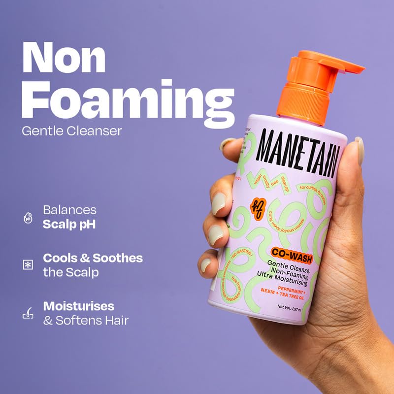 Manetain Co-Wash for Curly Hair - 200ml | 2 in 1 Shampoo & Conditioner | Non-foaming | Sulphate and Paraben Free | CG Friendly | Suitable for Dry and Frizzy Hair - Image 2