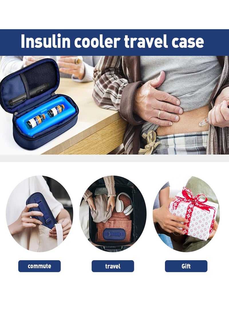 Insulin Vials Cooler Travel Case Diabetic Medication Vial Cooling Bag with Protective Ice Brick, Refrigerated Diabetes Supplies Organizer, Small Bottle Carrying Storage. - Image 2