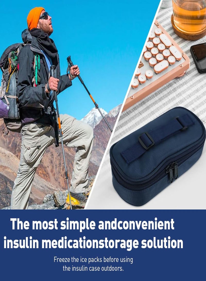Insulin Vials Cooler Travel Case Diabetic Medication Vial Cooling Bag with Protective Ice Brick, Refrigerated Diabetes Supplies Organizer, Small Bottle Carrying Storage. - Image 3