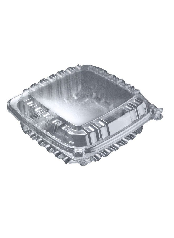 Dart Solo C89PST1 8 5/16" x 8 5/16" x 2" Dart ClearSeal Hinged Lid Shallow Plastic Container 250/Cas - Image 1