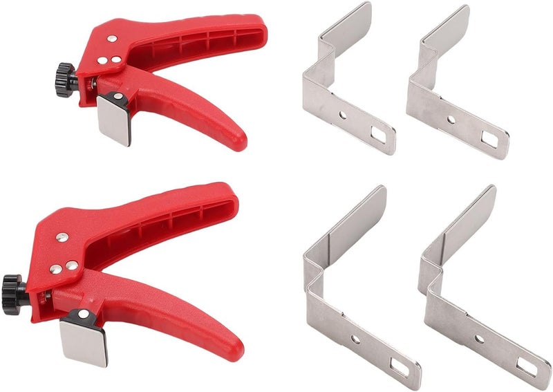 Yunseity Adjustable Stainless Steel Front Mounting Clamp, Durable Cabinet Installation Tool for Drawer Repair, 2 Sets Front Clamps for All Thicknesses - Image 1