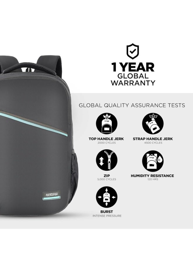 American Tourister ACTON 5 Compartment Laptop Backpack, 33L with Spacious Interiors and Multiple Compartments with Rain Cover, Laptop Backpack for Unisex - GREY, Gifts for Unisex and Kids, College Bag - Image 4