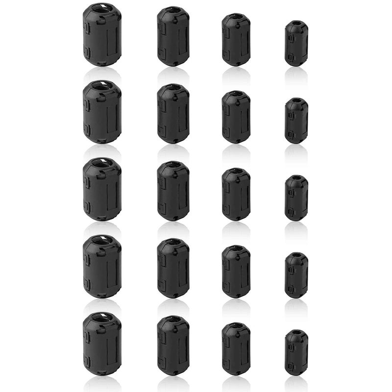 JIAKAI Ferrite Ring Core Black Rfi Emi Noise Suppressor Cable Clip-20Pcs - Image 1