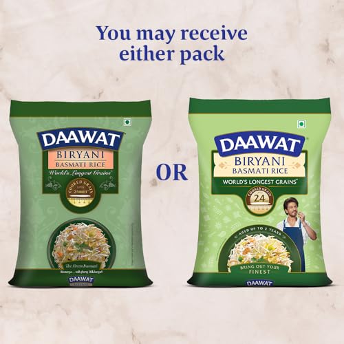 Daawat Biryani Basmati Rice, 5 Kg| World s Longest Rice Grain expands 24mm* | Tasty, Non-sticky & Rich Aroma |Naturally Aged - Image 2