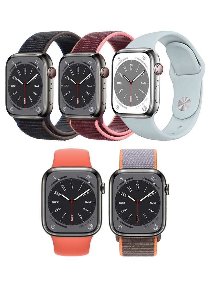 5pcs Watch Bands Replacement for Apple Watch Strap Compatible with Apple Watch 49/46/45/44/42mm Series 10/9/8/7/6/5/4/SE/Ultra