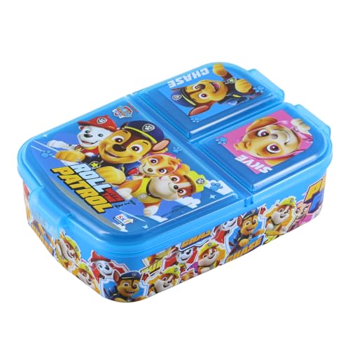 SKi Homeware Trio 3 Compartment Bento Lunch/Snack Box For Your Kids' School, Picnic, Sports - For Return Gifts Or Party Favours- Paw Patrol - Image 1