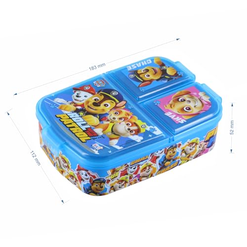 SKi Homeware Trio 3 Compartment Bento Lunch/Snack Box For Your Kids' School, Picnic, Sports - For Return Gifts Or Party Favours- Paw Patrol - Image 4