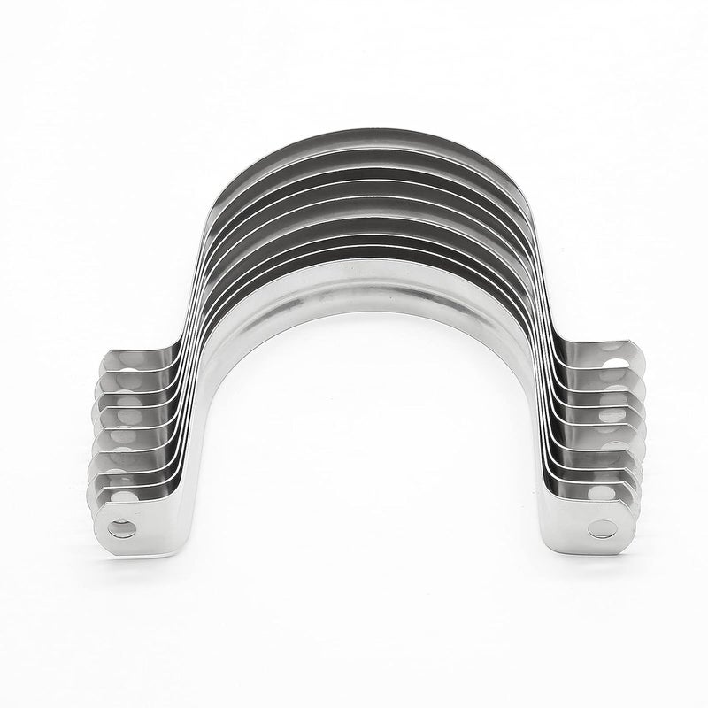 Jersvimc 10Pcs 3 Inch Stainless Steel Large Conduit Clamps, Two Hole Strap U Bracket Rigid Pipe Strap Metal U Clamp Conduit Strap Tension Clips U-tube Clamp Heavy Duty - Image 5