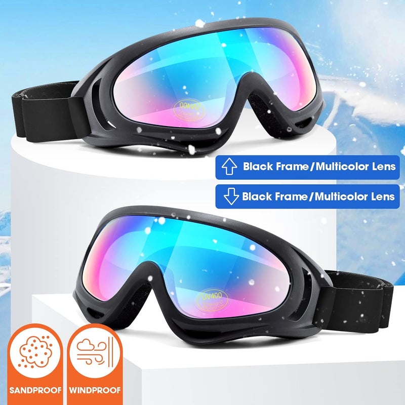 MAMBAOUT 2-Pack Snow Ski Goggles, Snowboard Goggles for Men, Women, Youth, Kids, Boys or Girls - Image 2