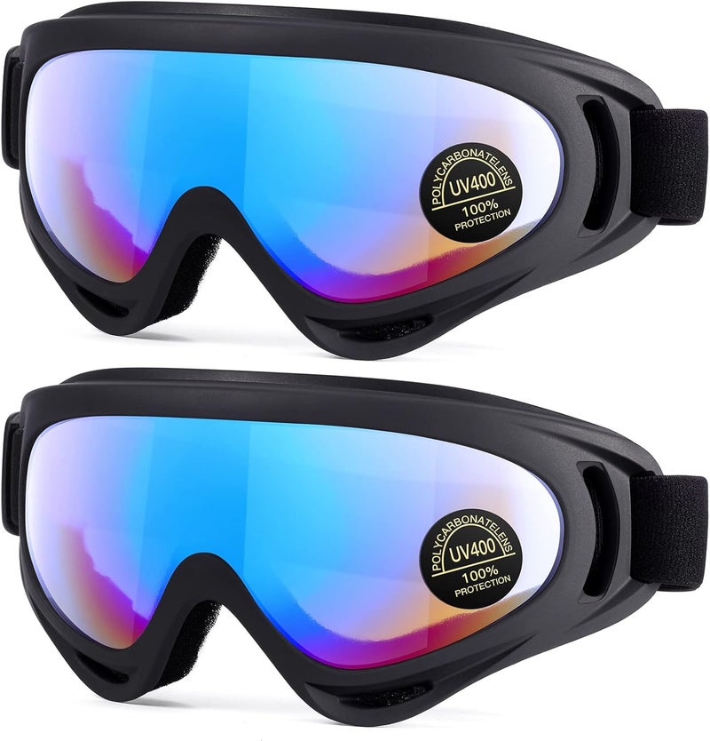 MAMBAOUT 2-Pack Snow Ski Goggles, Snowboard Goggles for Men, Women, Youth, Kids, Boys or Girls - Image 1