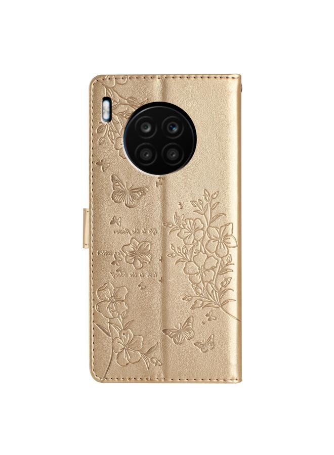 S-TOP Case For Honor 50 Lite Butterflies And Flowers Leather Phone Case - Image 3
