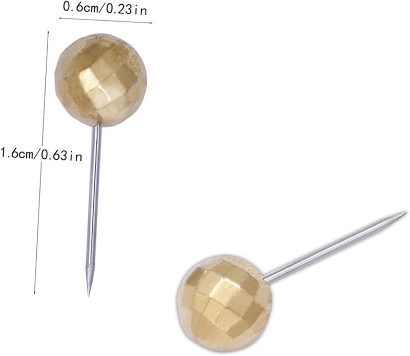 VILLCASE 400pcs Gold Round Push Pins for Cork Boards Maps Office Home DIY Decorative Tacks - Image 3