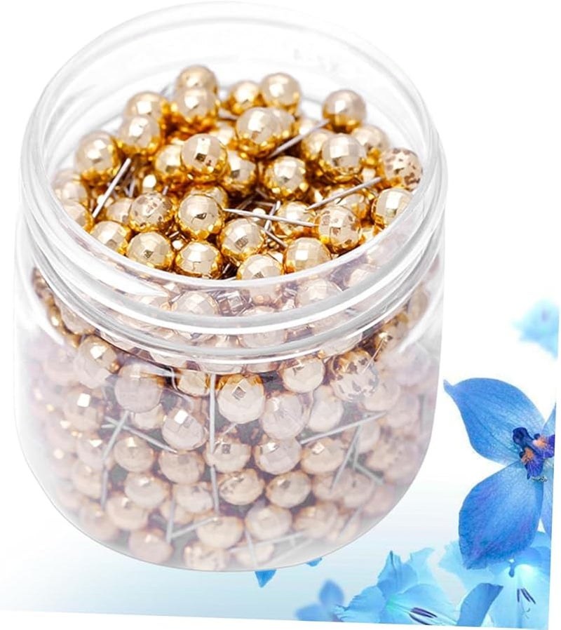 VILLCASE 400pcs Gold Round Push Pins for Cork Boards Maps Office Home DIY Decorative Tacks - Image 5