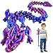 YVBBHE 30in Large 3D Printed Articulated Dragons Toy with Eyes Stress Relief 3D Printed Toys for Anxiety ADHDUnique Mystery Crystal Fidget Animal for Home Office Decor Laser Purple - Image 2
