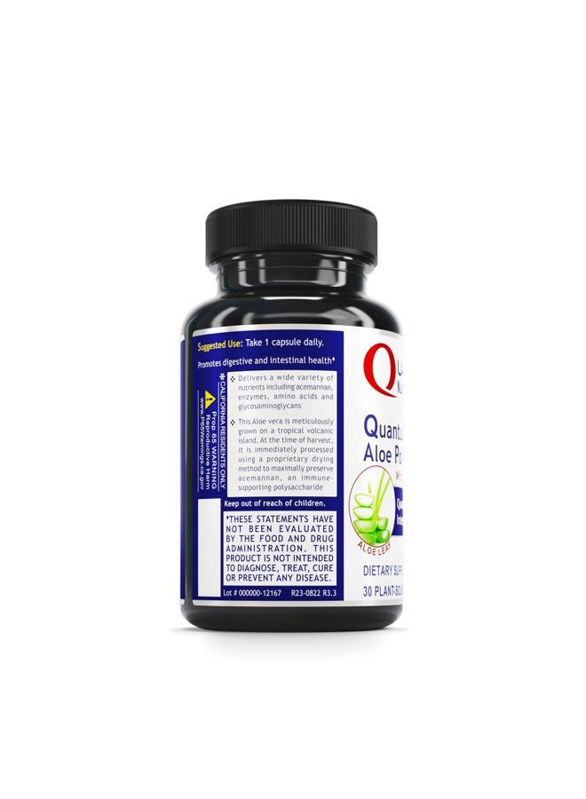 QUANTUM NUTRITION LABS QNL Quantum Aloe Power - Organic Aloe Vera Capsules - Digestive Nutritional Supplement - Gut Health Supplement for Men & Women - Vegan Gut Supplement - 30 Plant-Source Capsules - Image 3