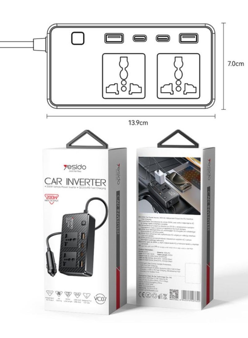 Yesido 200 watt car power inverter - Image 2