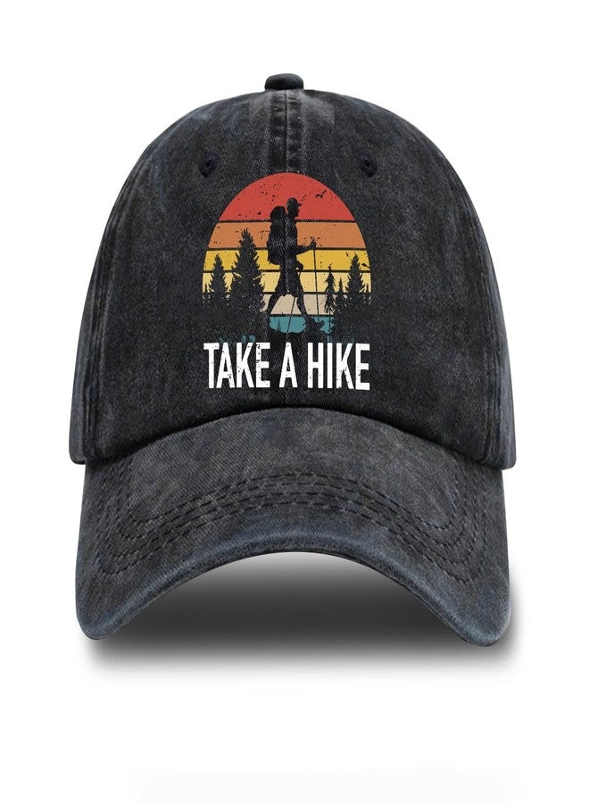 rofiowa Take A Hike Adjustable Washed Cotton Baseball Cap, Funny Retro Trucker Hat Outdoor Accessories for Men Grandpa Dad Husband Hiking Lover, Retirement Birthday - Image 1
