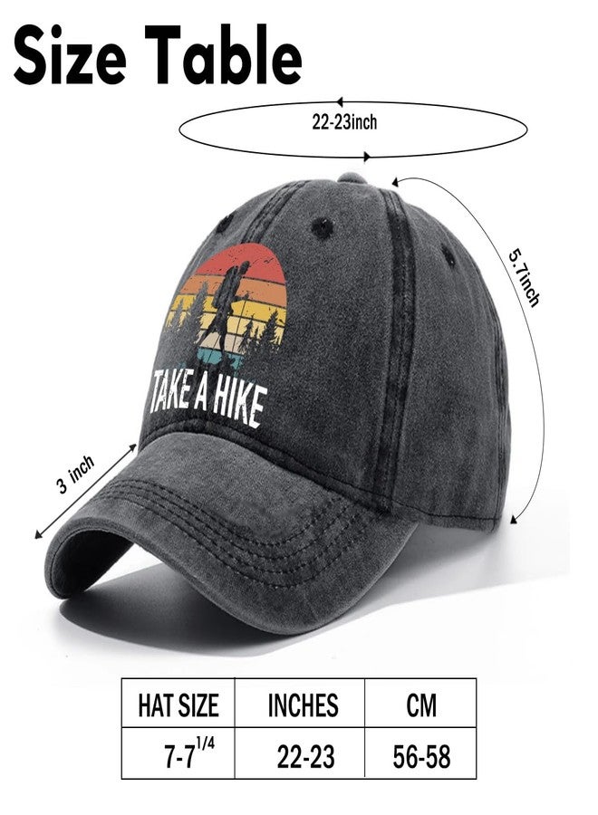 rofiowa Take A Hike Adjustable Washed Cotton Baseball Cap, Funny Retro Trucker Hat Outdoor Accessories for Men Grandpa Dad Husband Hiking Lover, Retirement Birthday - Image 2
