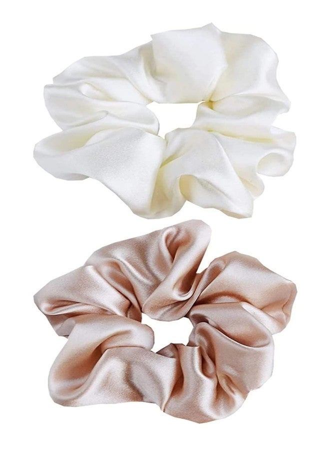 IBDA Rosamerry Duo Silk Scrunchies, Hair Ties, Handmade, Adjustable Size Rubber band - Image 2