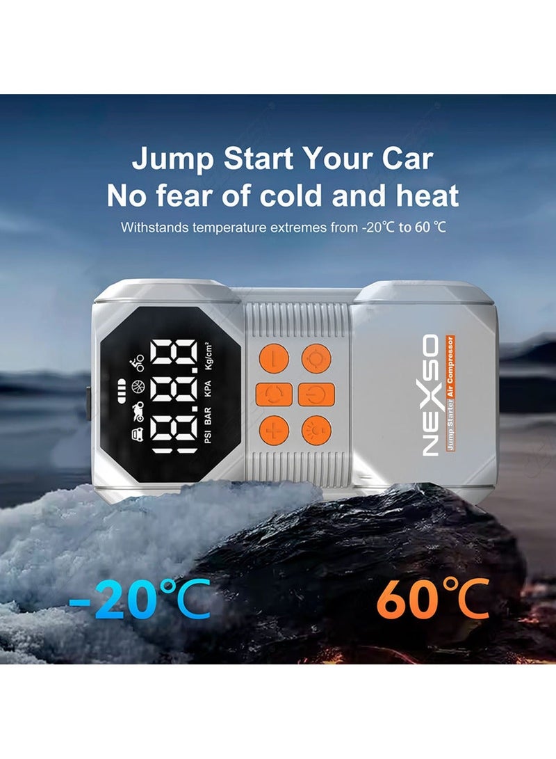 Nexso Portable Car Jump Starter with 18000mAh Wireless Charging, 1500A Peak Battery Booster Pack, USB-C Fast Charging Power Bank, LED Emergency Flashlight for 12V Cars, Tyre Inflator for Car - Image 5