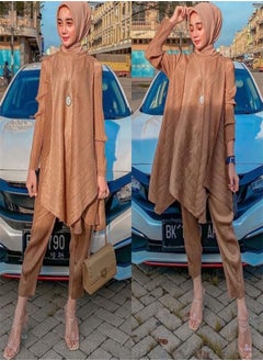 Fashion Pleated Irregular Two Piece Set