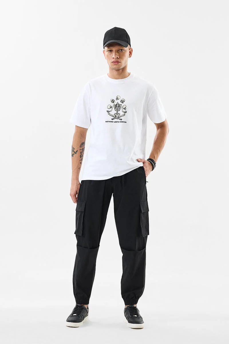 SNITCH Relaxed Fit Stretch Black Cargo Joggers