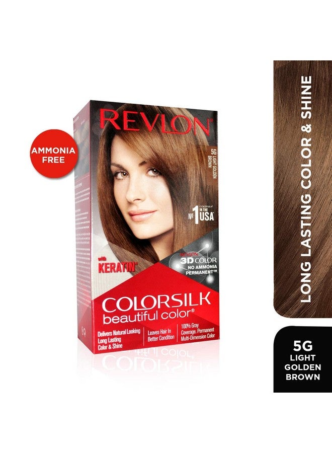 Revlon لون شعر دائم كولورسيلك للنساء بني ذهبي فاتح | غني بالكيراتين | لون طبيعي يدوم طويلاً مع تقنية جل اللون ثلاثي الأبعاد | تغطية 100% للشيب في 5 دقائق | خالي من الأمونيا - Image 2