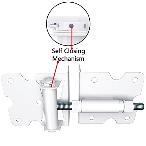 Bordersmover Self-Closing Gate Hinges, Heavy Duty for Vinyl/Wood/Metal Fence, Pack of 2, with Self-Tapping Screws and Adjuster Tool - Image 3