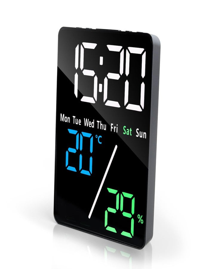 ساعة منبه رقمية LED من لافوكس، مقاس 5.7 بوصة، مناسبة للسرير أو المكتب، مزودة بمنبه مزدوج، وعرض التاريخ واليوم ودرجة الحرارة، وتوقيت صيفي، وشحن USB، وخاصية الغفوة لكبار السن، مثالية لغرف النوم والمعيشة والمكاتب. - Image 1