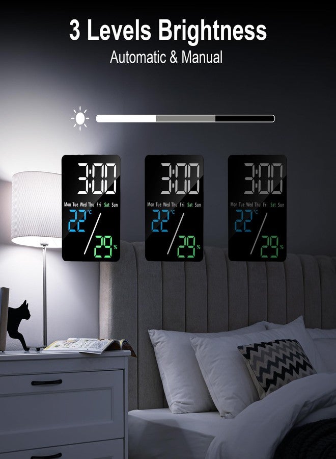 ساعة منبه رقمية LED من لافوكس، مقاس 5.7 بوصة، مناسبة للسرير أو المكتب، مزودة بمنبه مزدوج، وعرض التاريخ واليوم ودرجة الحرارة، وتوقيت صيفي، وشحن USB، وخاصية الغفوة لكبار السن، مثالية لغرف النوم والمعيشة والمكاتب. - Image 4