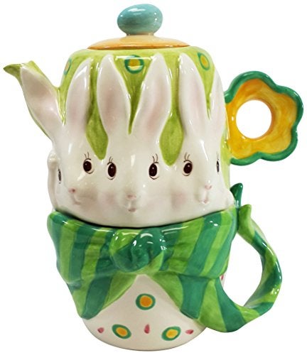 Cosmos Gifts Bunny Rabbit Ceramic Teapot 658Inch Service for 1